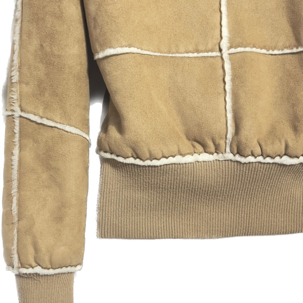 Seventy seven 77 vintage small medium faux suede shearling hooded bomber jacket - Picture 5 of 5